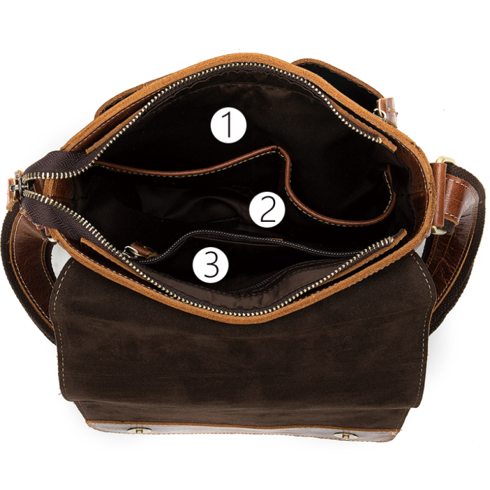 Сумка мужская вертикальная кожаная Vintage 182975 Коричневая