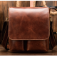 Сумка мужская вертикальная кожаная Vintage 182975 Коричневая