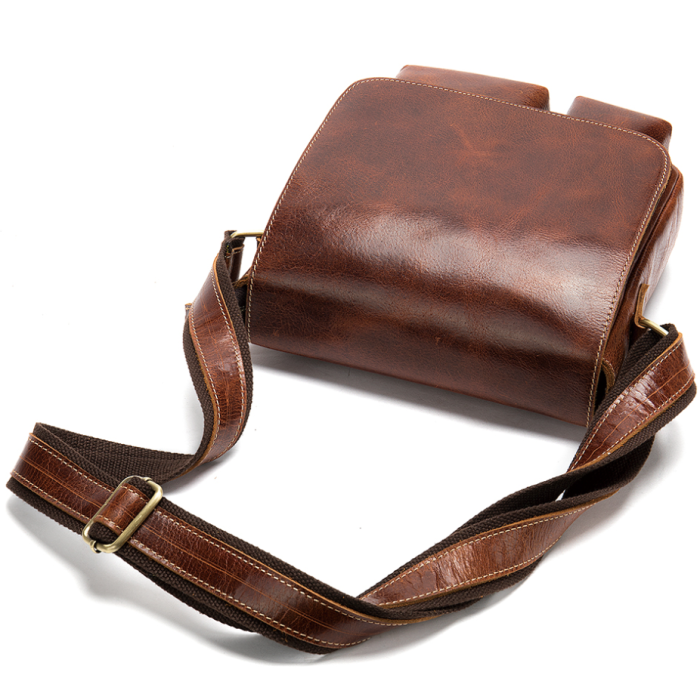 Сумка мужская вертикальная кожаная Vintage 182975 Коричневая
