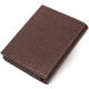 Мужской бумажник компактный BOND 185835 из натуральной зернистой кожи коричневого цвета