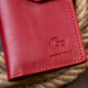 Вертикальный женский бумажник глянцевый Anet на кнопке GRANDE PELLE 183655 Красный
