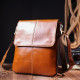 Вертикальная мужская сумка Vintage 184585 кожаная Коричневый