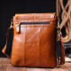 Вертикальная мужская сумка Vintage 184585 кожаная Коричневый