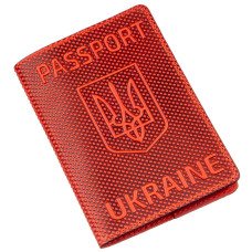 Обложка на паспорт Shvigel 182615 с точечным тиснением кожаная Красная