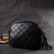 Стеганая сумка для женщин из мягкой натуральной кожи Vintage 186295 Черная