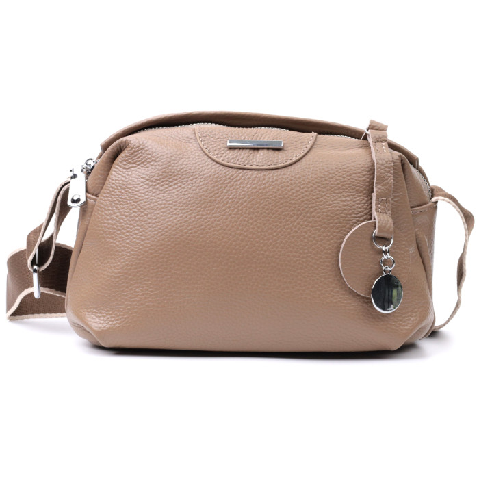 Сумка на каждый день с двумя отделениями из натуральной кожи Vintage 22594 Бежевый