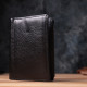 Вертикальний чоловічий шкіряний гаманець у два складання Vintage sale_15091 Чорний