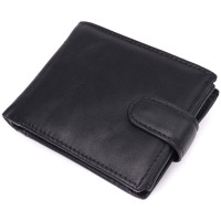 Місткий чоловічий гаманець з натуральної шкіри Vintage sale_15102 Чорний