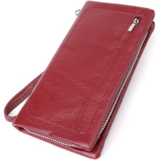 Кожаный женский кошелек-клатч с отделением под телефон ST Leather 23102 Бордовый