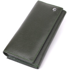 Стильный кошелек для женщин с монетницей из натуральной кожи ST Leather 23106 Зеленый