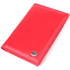 Яркая обложка на паспорт универсального формата из натуральной кожи ST Leather 23080 Красный