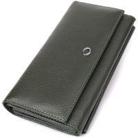 Горизонтальный кошелек с карманом для телефона из натуральной кожи ST Leather 23068 Зеленый
