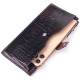 Вертикальное мужское портмоне из натуральной кожи с тиснением под крокодила KARYA 185275 Коричневый