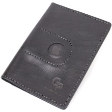 Современная кожаная обложка на паспорт с держателем для Apple AirTag GRANDE PELLE 186045 Черный