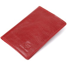 Красивая кожаная обложка на паспорт GRANDE PELLE 183976 Красный