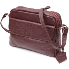 Яркая женская сумка кросс-боди из натуральной кожи GRANDE PELLE 186076 Бордовый