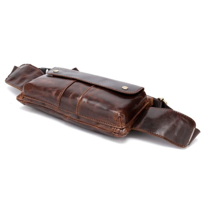 Поясна cумка чоловіча Vintage 182476 Коричнева