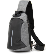 Эргономичный рюкзак через плечо с кодовым замком текстильный Vintage 183806 Серый