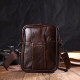 Компактная сумка мужская на пояс из натуральной кожи 185796 Vintage Коричневая