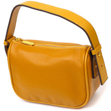 Красивая сумка на плечо кросс-боди из натуральной кожи 185946 Vintage Желтая