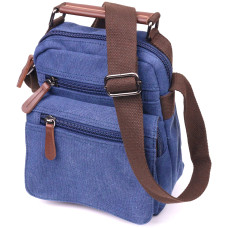 Отличная мужская сумка из плотного текстиля 185186 Vintage Синяя