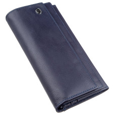 Практичный кошелек с визитницей на кнопке ST Leather 182426 Синий