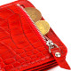 Женский Маленький кошелек из натуральной кожи с тиснением под крокодила CANPELLINI 185636 Красный