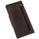 Бумажник вертикальный из винтажной кожи на кнопках SHVIGEL 183016 Коричневый