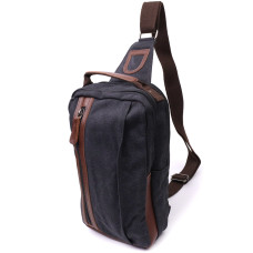 Оригинальная мужская сумка через плечо из плотного текстиля Vintage 186176 Черный