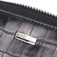 Вместительный женский кошелек из натуральной кожи с тиснением под крокодила BOND 185826 Черный