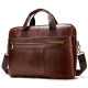 Деловая мужская сумка из зернистой кожи Vintage 182496 Коричневая