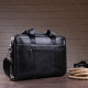 Деловая мужская сумка из зернистой кожи Vintage 182546 Черная