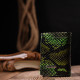 Лакированная визитница из натуральной фактурной кожи под змею KARYA 184746 Зеленый