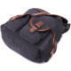 Текстильный рюкзак что закрывается клапаном на магнит Vintage 186136 Черный