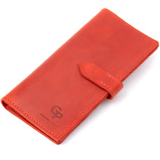 Кожаное винтажное женское портмоне GRANDE PELLE 183966 Красный