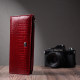 Лакированный яркий кошелек с фактурой под рептилию из натуральной кожи ST Leather 22715 Красный