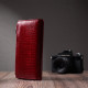 Лакированный яркий кошелек с фактурой под рептилию из натуральной кожи ST Leather 22715 Красный