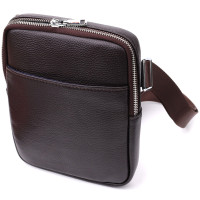 Чоловіча вертикальна сумка з натуральної шкіри Vintage 22863 Коричневий