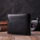 Горизонтальный бумажник ST Leather 186527 натуральная кожа черный.