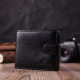 Горизонтальный бумажник ST Leather 186527 натуральная кожа черный.