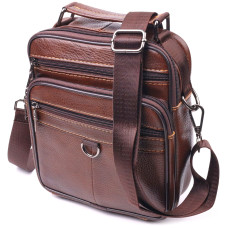 Превосходная мужская сумка из натуральной кожи 185227 Vintage Коричневая