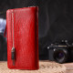 Женское портмоне клатч из натуральной кожи CANPELLINI 185377 Красное