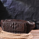 Модная поясная сумка из натуральной кожи с фактурой под крокодила 185237 Vintage Коричневая
