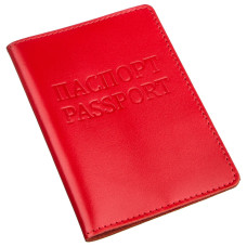 Кожаная обложка на паспорт с надписью SHVIGEL 183267 Красная