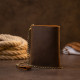 Портмоне унисекс с цепочкой матовое Vintage 183737, Коричневое