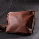 Трапециевидная сумка для женщин на плечо из натуральной кожи Vintage 186367 Коричневая