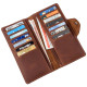Бумажник мужской вертикальный из винтажной кожи на кнопках SHVIGEL 183017 Коричневый