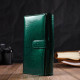 Лакированный женский кошелек с блоком для визиток из натуральной кожи ST Leather 185997 Зеленый