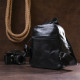 Кожаный небольшой женский рюкзак Vintage 184327 Черный