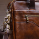 Деловая мужская сумка из зернистой кожи Vintage 182497 Коричневая